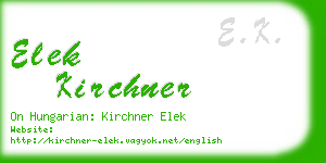 elek kirchner business card